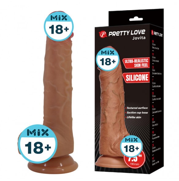 PRETTY LOVE - Jovita Ultra-Realistic Silicone Dildo (L:19cm - D:3.3cm)